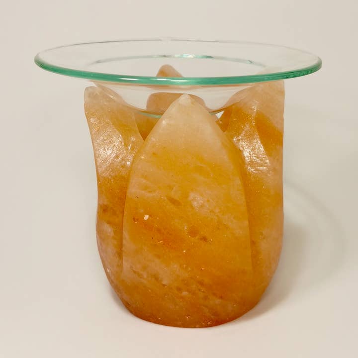 Tulip Salt Oil Burner with Glass Dish for wholesale by Heaven Spring Ltd