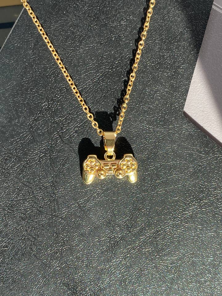 Gold Game Controller Necklace for wholesale by June Luna Jewelry