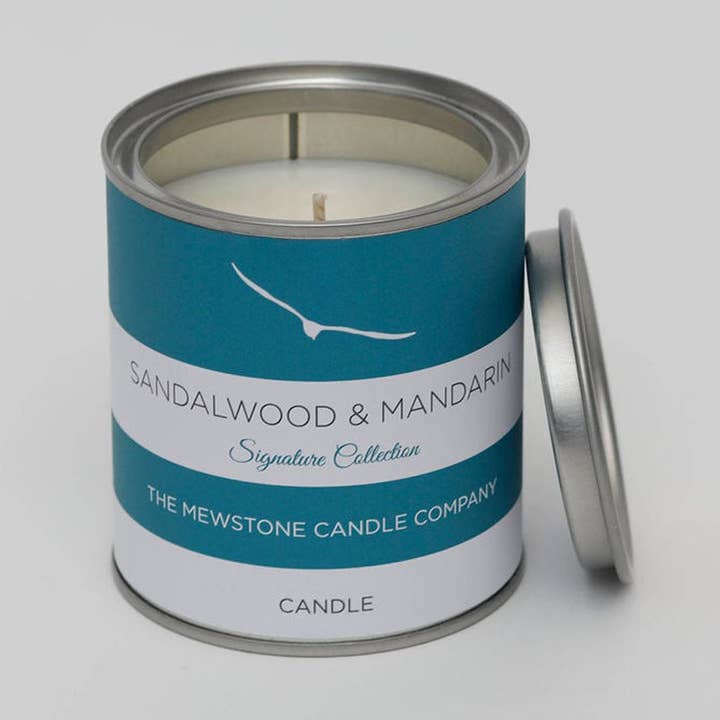 Sandalwood & Mandarin Signature Candle for wholesale by The Mewstone Candle Company