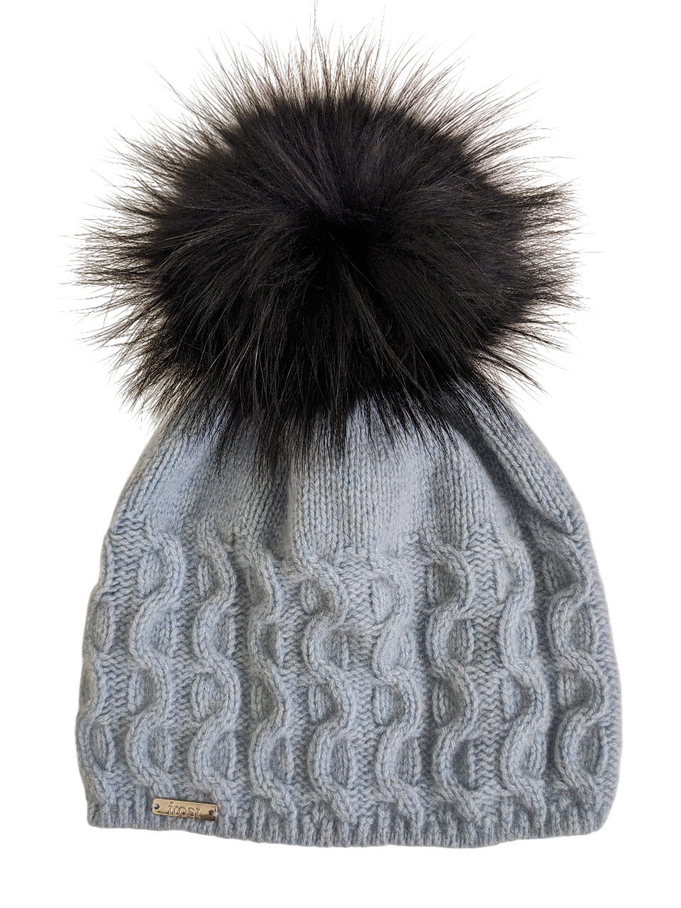 Frost Hats – Gorro - Mulher por atacado – Gorro de Malha de Cabo 50% Caxemira 50% Merino c/ Pom Pom de Pêlo Removível5