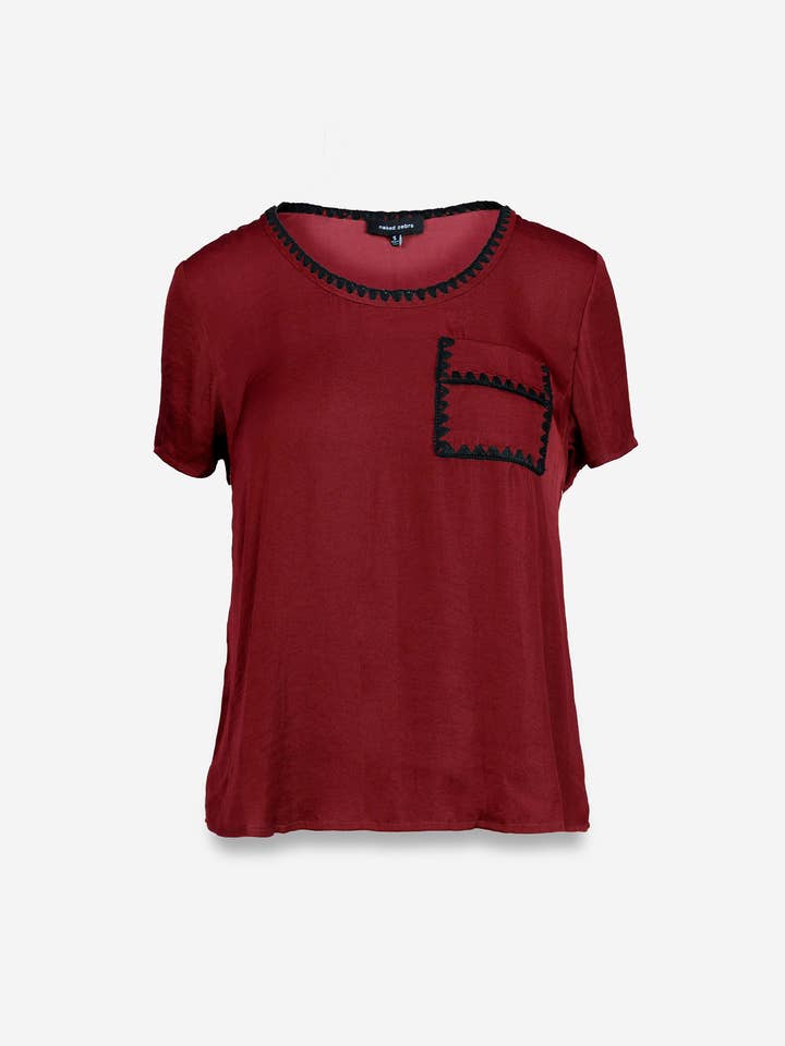 Naked Zebra - Vendita all'ingrosso Camicetta - Donna - Blusa a maniche corte con punto coperta1