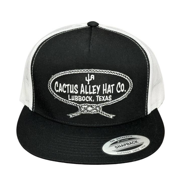 Gorra Snapback de Malla Negra/Blanca CA 6006 2024 para venta al por mayor de Cactus Alley Hat Co.