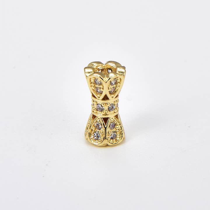 Beads Creation - Wholesale Individual Charm/Pendant - Hourglass Shape Spacer Beads, Big Hole Spacer Beads, SP0861