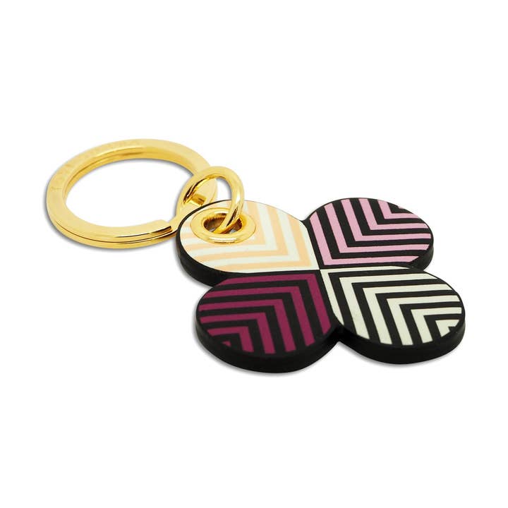 Leather Key Ring - Lucky Lilac Clover for wholesale by 'Alkemest