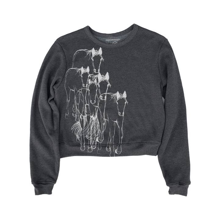 Horses Sabrina Sweatshirt for wholesale by Supermaggie @ Faire