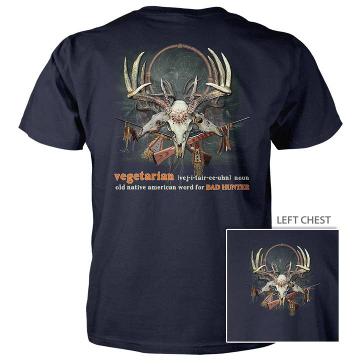 T-shirt en coton 4,5 oz - Mauvais chasseur végétarien pour la vente par Old Country Outfitters