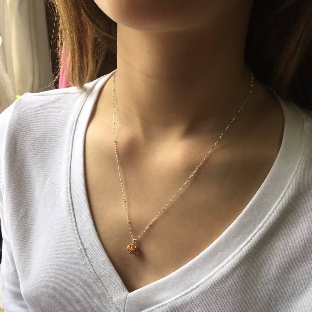 REEVES & REEVES - Wholesale Pendant/Charm Necklace - Hedgehog Necklace Rose2