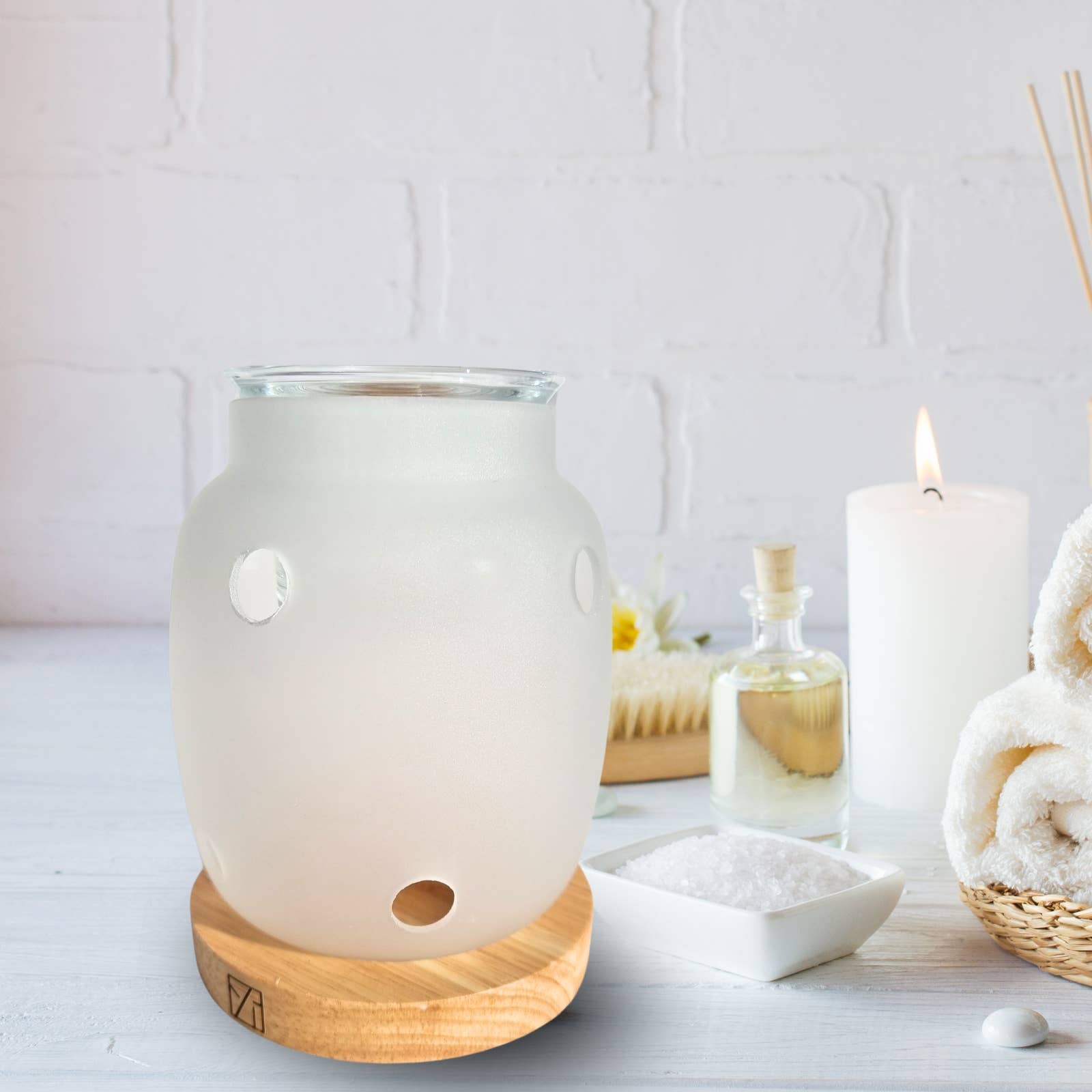 Zen'Arôme - Wholesale Oil Warmer - Scented Wax Burner Inspiration Series Siete - Wood & Glass15