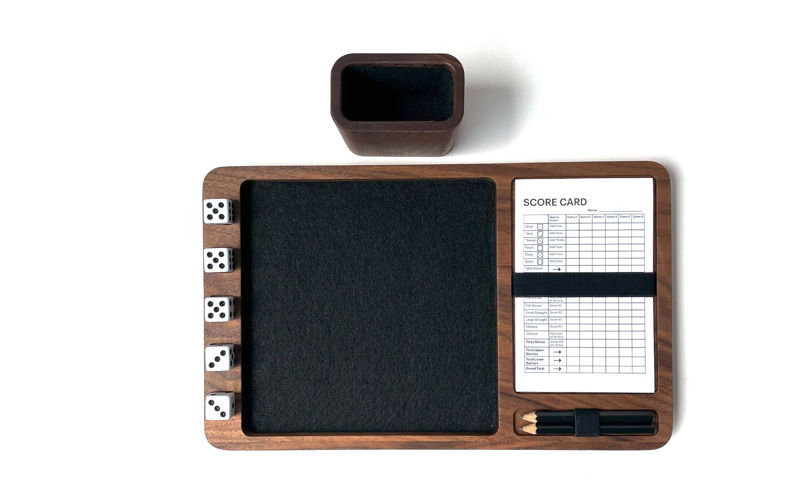 Fire Road - Vente Dé - Plateau à Dés Classique – Plateau en Bois & Plateau en Feutre pour Yahtzee4