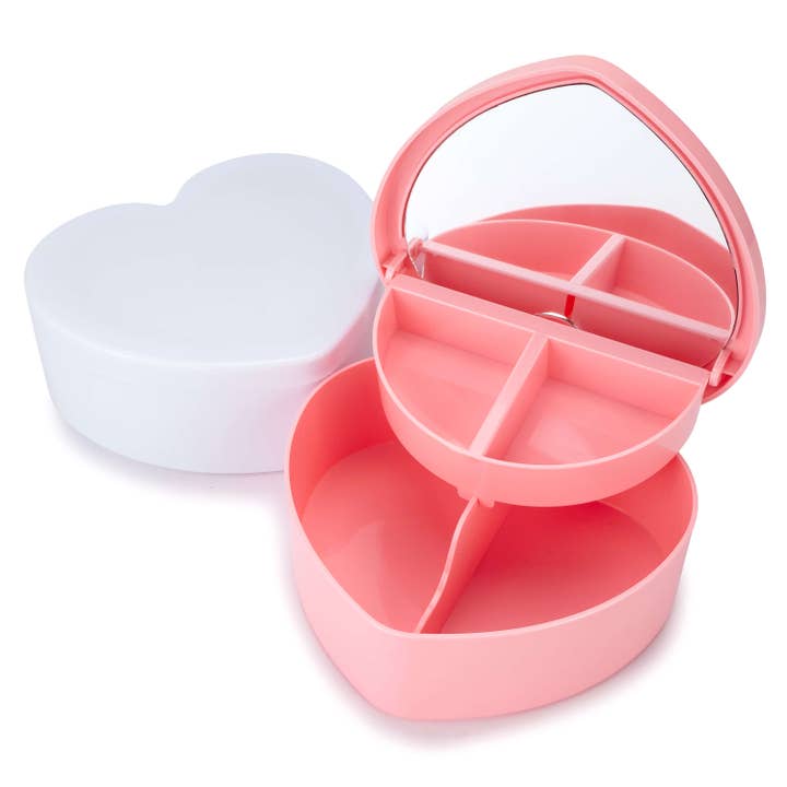 Caja de Almacenamiento de Joyas con Espejo en Forma de Corazón (6 piezas/caja) para venta al por mayor de Kawaii Slime Company
