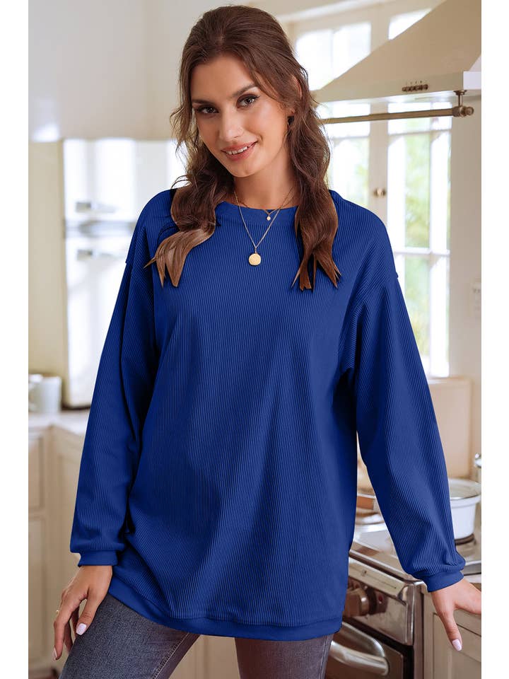 1 the Woman - Vente Sweat-shirt – femme - Sweat-shirt surdimensionné en velours côtelé S-3XL/ 16 couleurs13