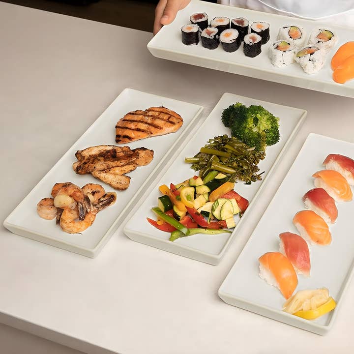 Kook - Wholesale Serving Tray - Kook Rectangular Serving Trays, 11”, White, Set of 42