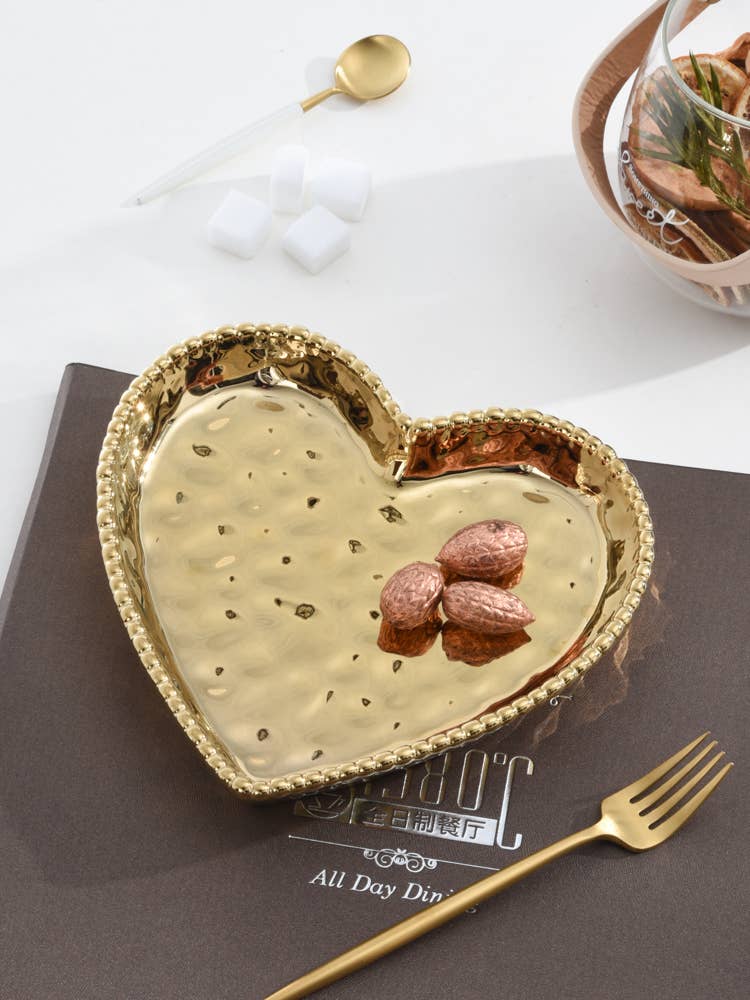 Pampa Bay - Wholesale Decorative Plate/Dish/Bowl - Heart Dish Gold3