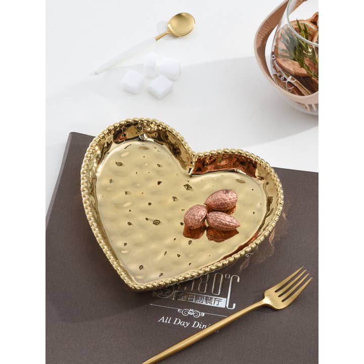Pampa Bay - Wholesale Decorative plate/dish/bowl - Heart Dish Gold3