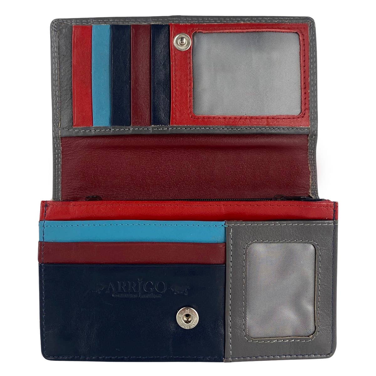 Arrigo - Vente Portefeuille – femme - Portefeuille femme en cuir multicolore modèle harmonica10