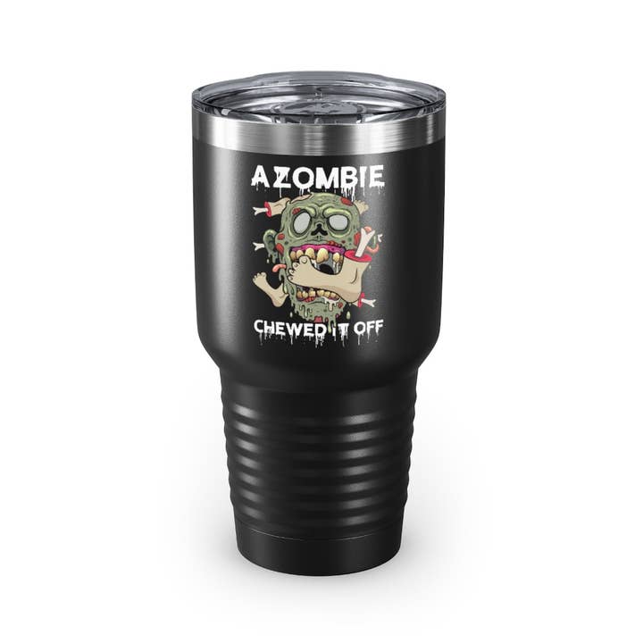 Gobelet en acier inoxydable de 30 oz, couleurs humoristiques Un zombie l'a mâché, jambes amputées, bras, dictons, prothèses, partie du corps, sarcastique, satirique pour la vente par Teegarb LLC