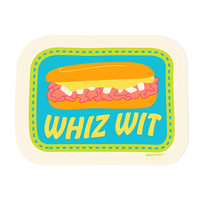 Philadelphia Wiz Whit Cheesesteak Sticker for wholesale by Maptote