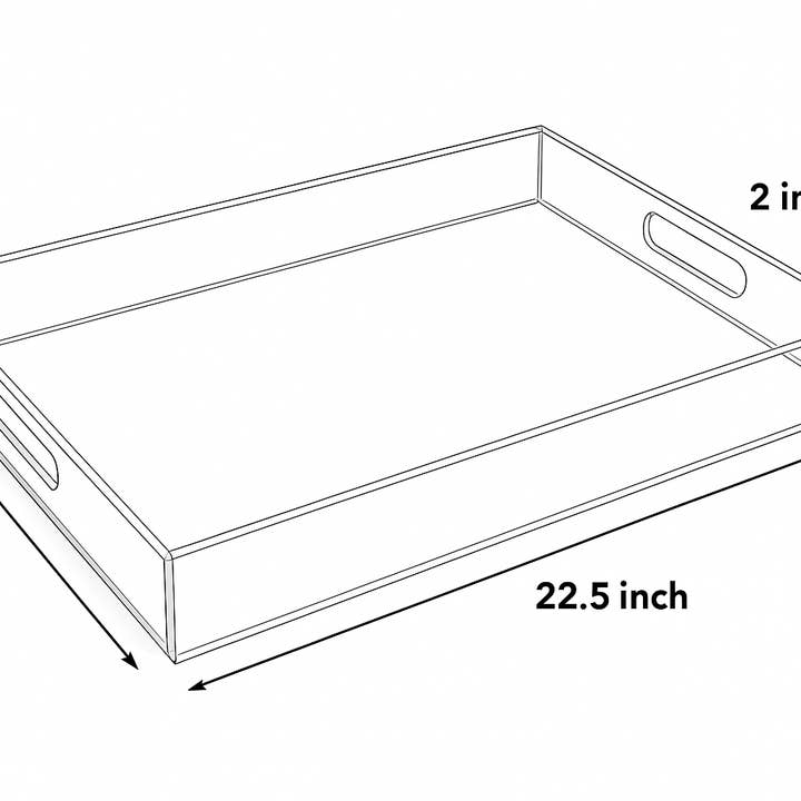 Nicolette Mayer Collection - Wholesale Decorative tray - TARTAN BLUE 22.5X14.5 ACRYLIC TRAY1