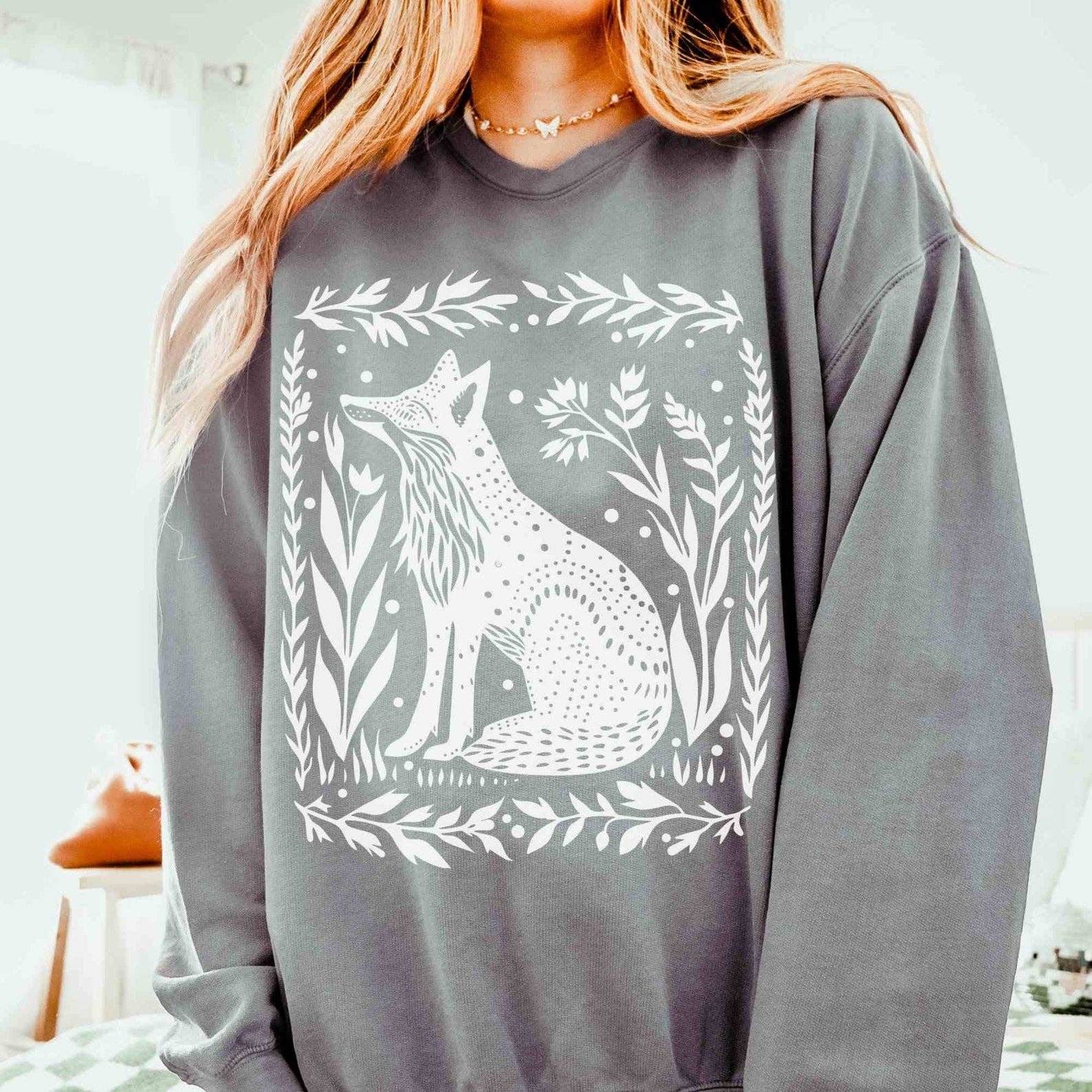 Sisterly Gifts Shop - Wholesale Graphic Sweatshirt - Unisex - Wild Woodland Fox Sweatshirt | Nature Graphic Sweatshirt4