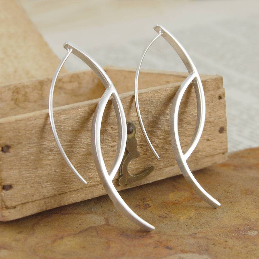 Otis Jaxon London – wholesale Dangle earrings – Ellipse Sterling Silver Drop Earrings1
