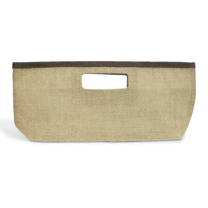 Jute Wine Clutch Horizontal 1 Bottle #43-741 - Pack of 5 for wholesale by IWA Wine Accessories