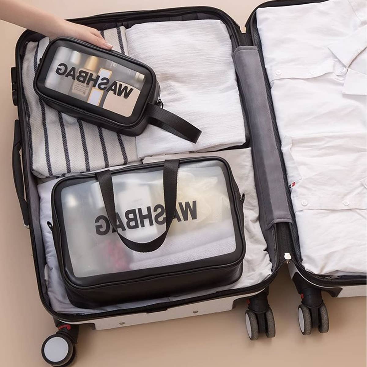 ACCITY - Wholesale Makeup/Cosmetic Bag - 3SET TRAVEL PORTABLE MAKEUP WASH BAG_CWAB05445