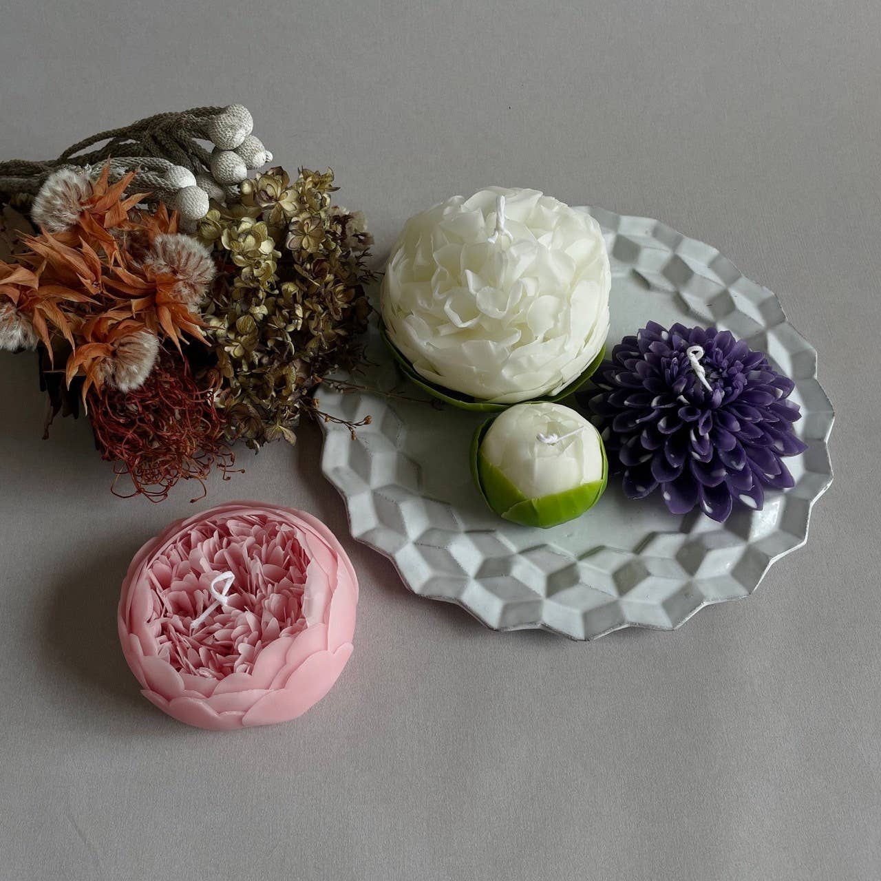 House of Shokunin - Wholesale Novelty Candle - Cake Topper, Home Decorative Candle, Party Candle, Handcrafted Scented Candle, Peony Flower Candle, Floral Gift Candle, Pink Flower Candle8