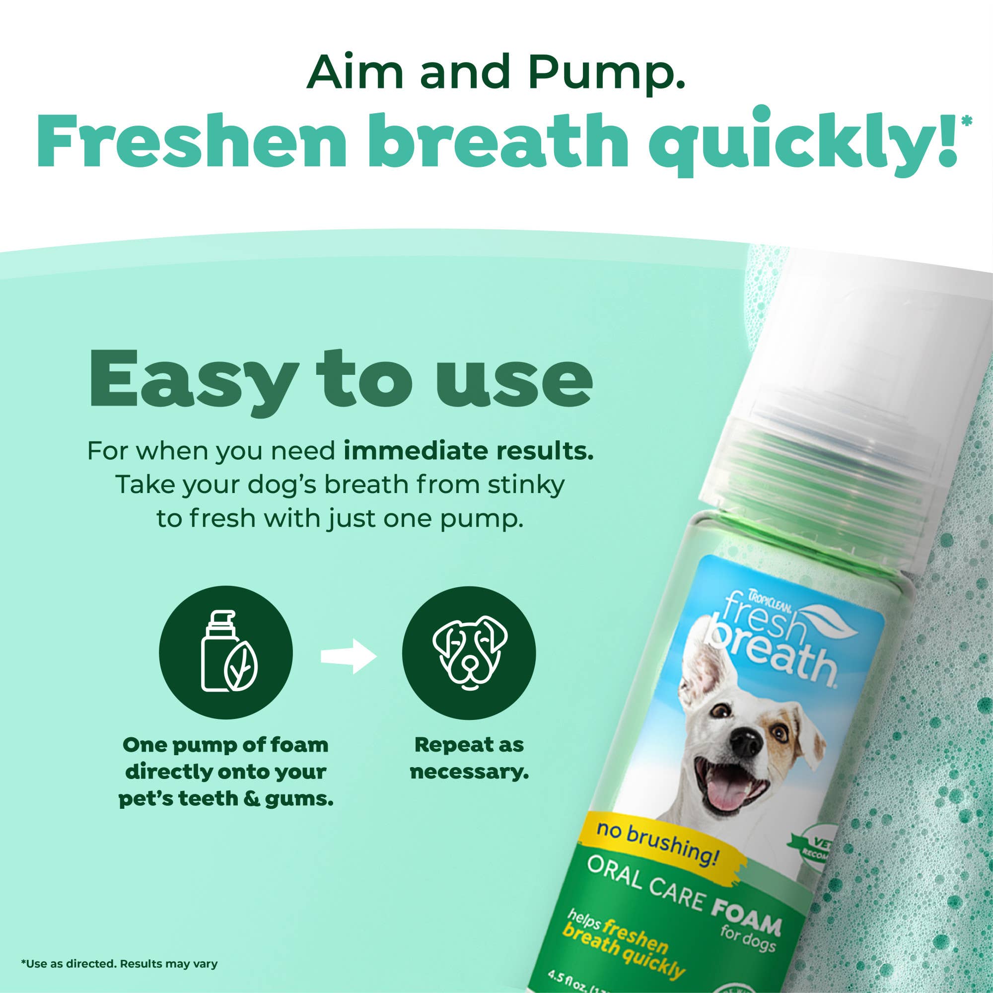 Pet Palette Distribution - Wholesale Pet Toothpaste - Dog - TropiClean Fresh Breath Mint Foam for Pets, 4.5oz6