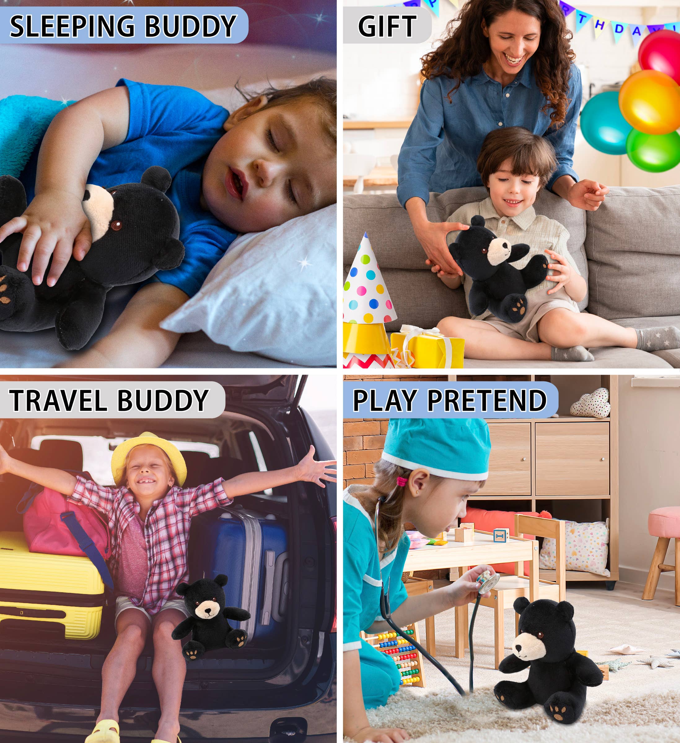 Cota Global - Wholesale Stuffed/Plush Toy - Kids & Baby - 6" Plush - Black Bear3