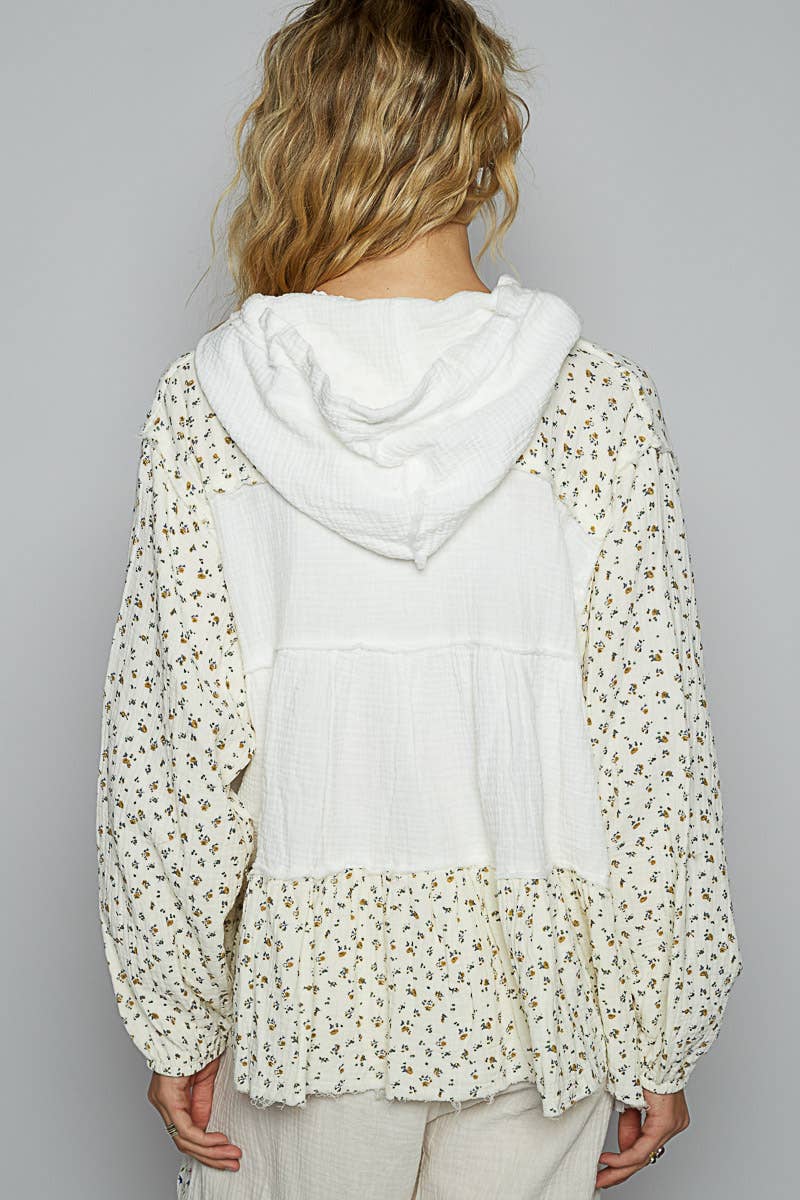 Pol Clothing - Wholesale Jacket - Women's - Balloon sleeve double gauze shirring detail jacket5