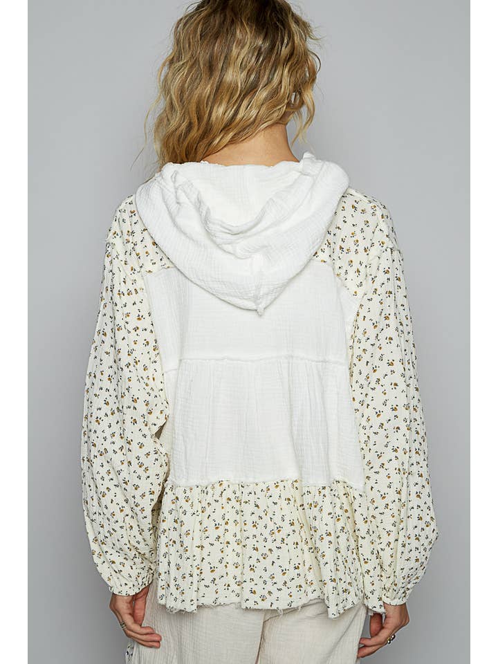 Pol Clothing - Vente Veste – femme - Veste à manches ballon en double gaze avec détails froncés5