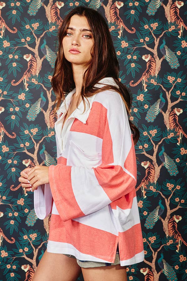 Black T1211C Oversized Stripe Top for wholesale on Faire29