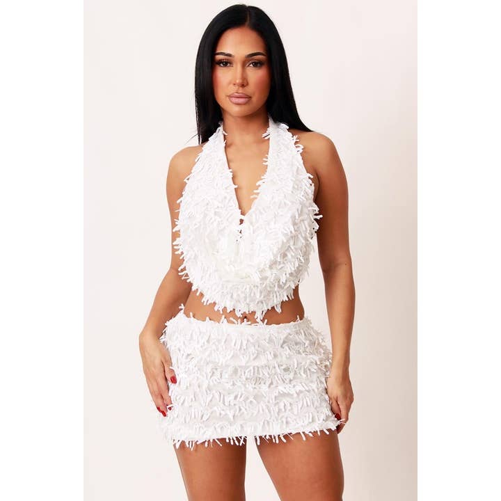 Pailletten Quasten Zweiteiliges Rock-Set für den Großhandel von DORCAS