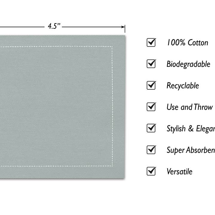 Noble Napkins - Wholesale Disposable Napkin - Luxury Cotton Cocktail Napkins, 4.5" x 4.5", 50 per pack2