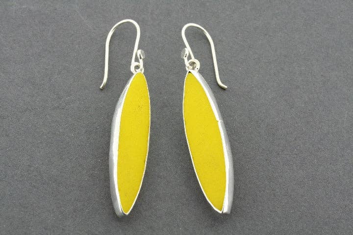 Makers & Providers - Wholesale Dangle earrings - Yellow ceramic spear earrings2