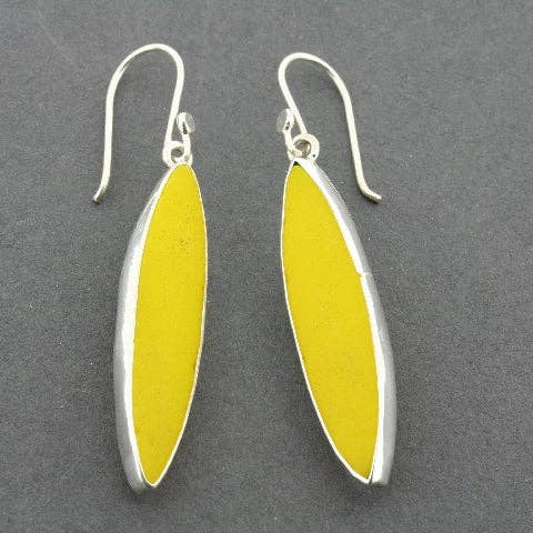Makers & Providers - Vente Boucles d'oreilles pendantes - Boucles d'oreilles en forme de lance en céramique jaune2
