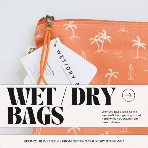 Fern & Arrow - Wholesale Wet Bag - Kids & Baby - Palms Water Resistant PUL Wet / Dry Bag - Rust4