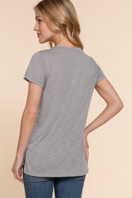 Active Basic | Active USA – Großhandel T-Shirt – Damen – Kurzarm-Rundhals-Shirt mit Tasche aus Slub-Strick5