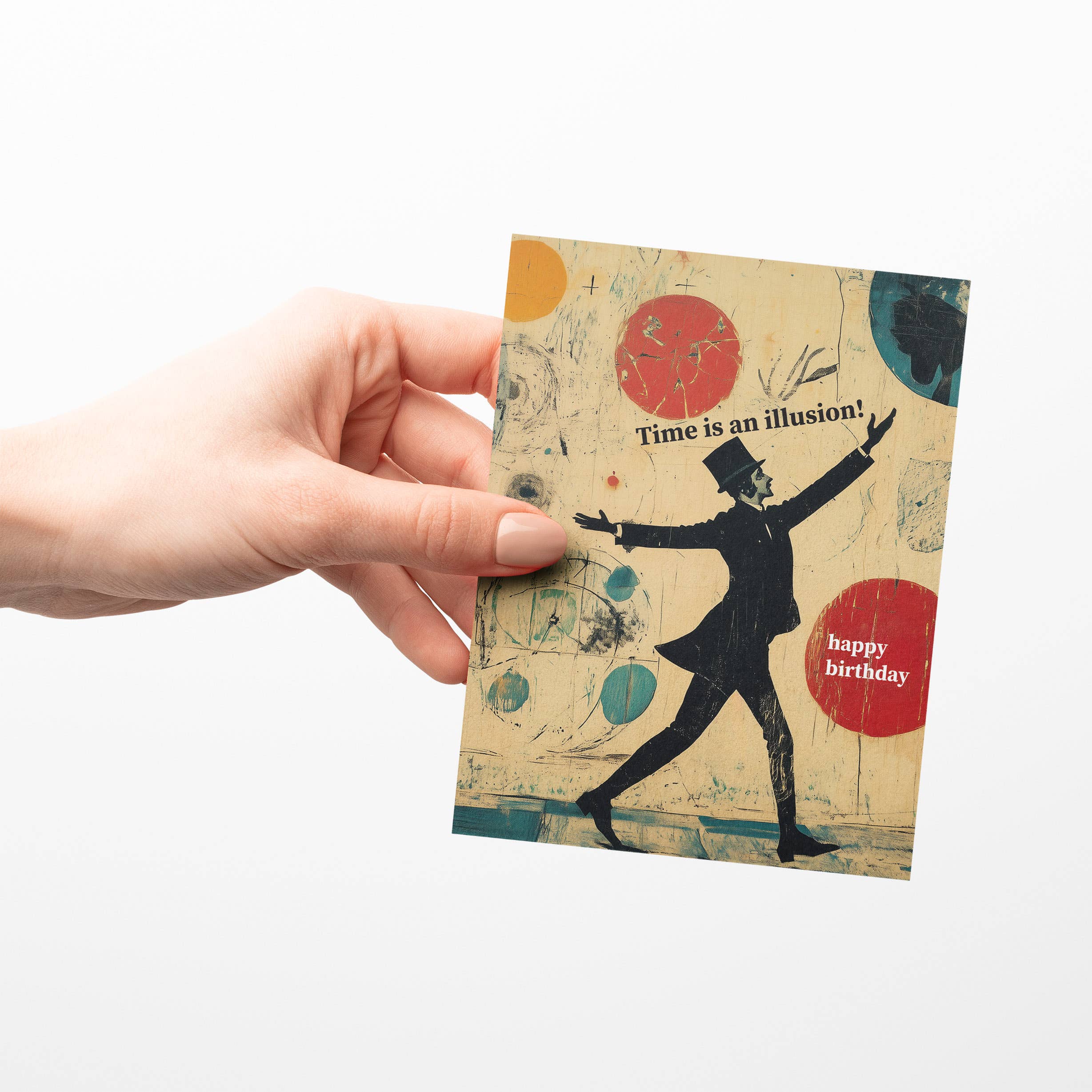 Paper Slam - Wholesale Birthday Card - Time is an illusion - A2 greeting card2