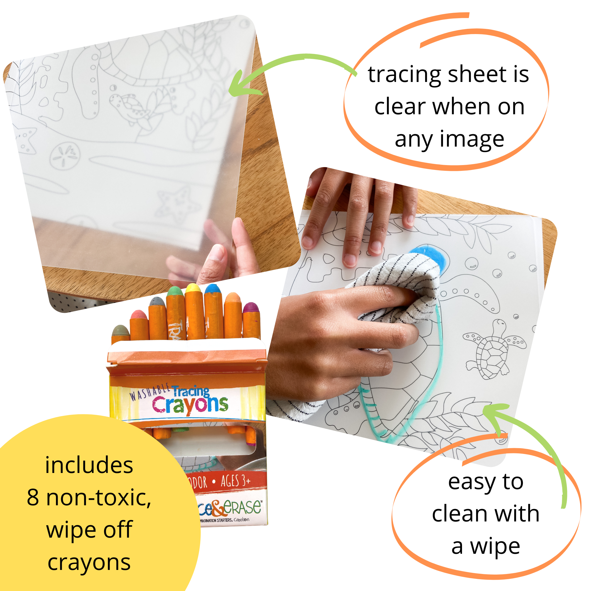 Imagination Starters – Conjunto de arte - Crianças e bebés por atacado – Trace Erase Anime - Desenho, Conjunto de Traçado NOVO Pacote6