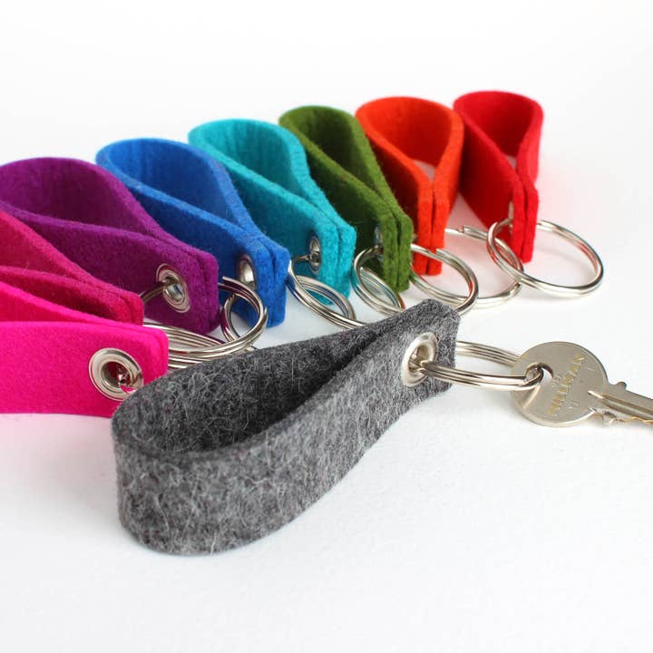 Small Loop Felt Key Fob - USA-made from 100% Merino Wool for wholesale by Feltiva