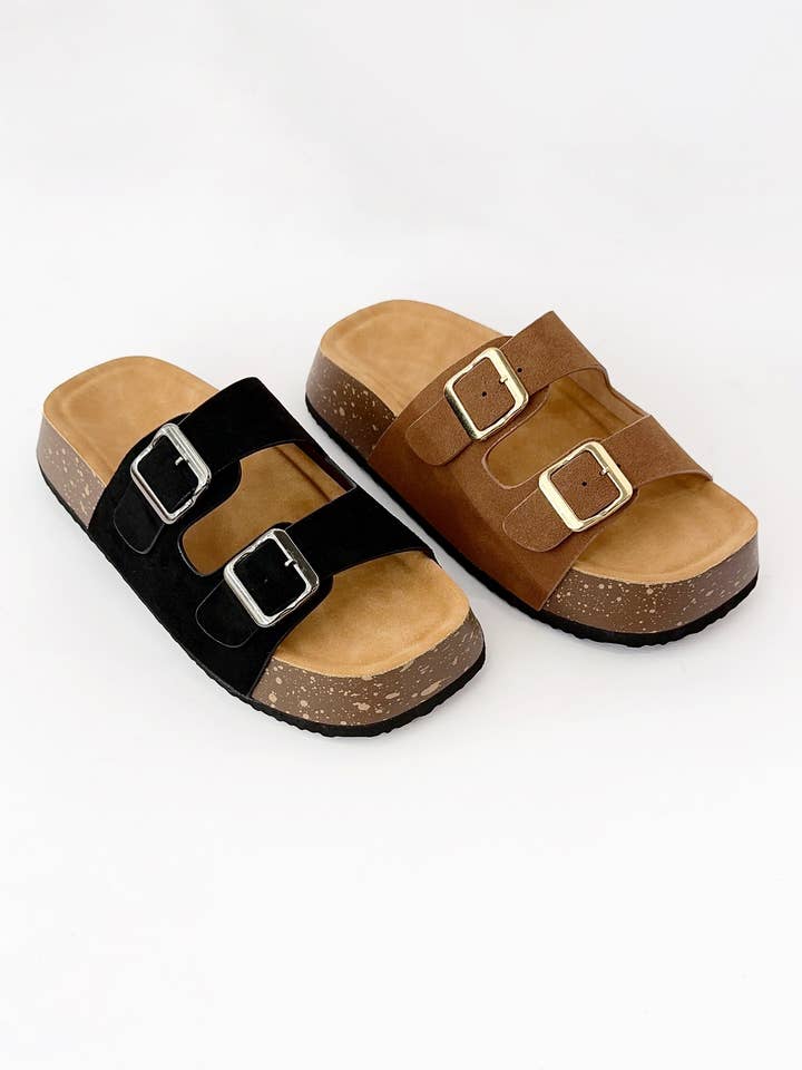 CCOCCI – Engroshandel sandal - Dame – BUTTET DOBBELTSPÆNDT STROP PLATFORMHÆL KORKSANDAL