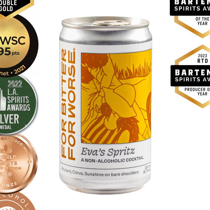 For Bitter For Worse - Wholesale Non-Alcoholic Aperitif/Mocktail - Eva's Spritz can mocktail, non-alcoholic Dry January Organic0