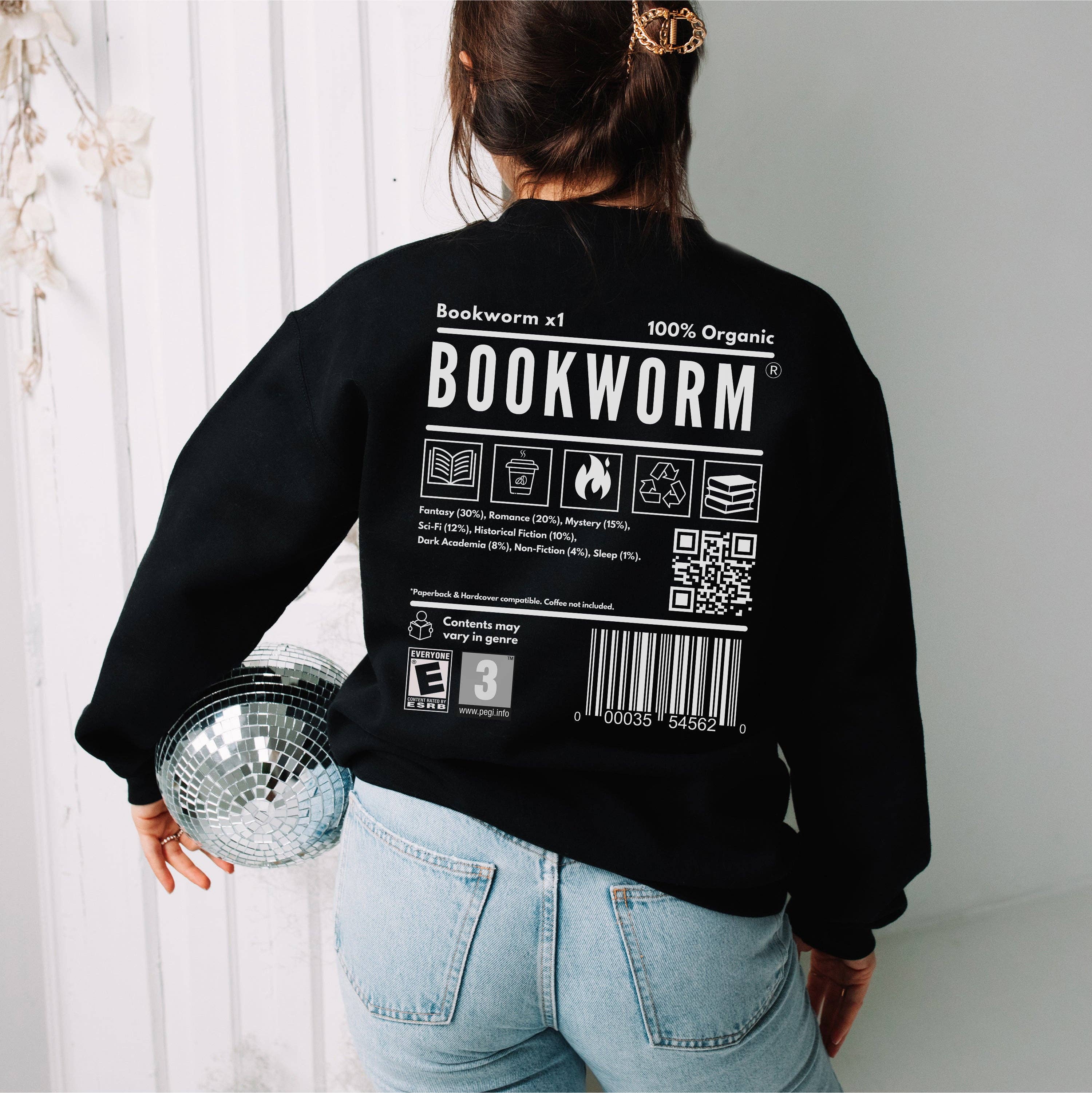 MagicMerchEmporium - Wholesale Graphic Sweatshirt - Women's - Bookworm Barcode Sweatshirt5
