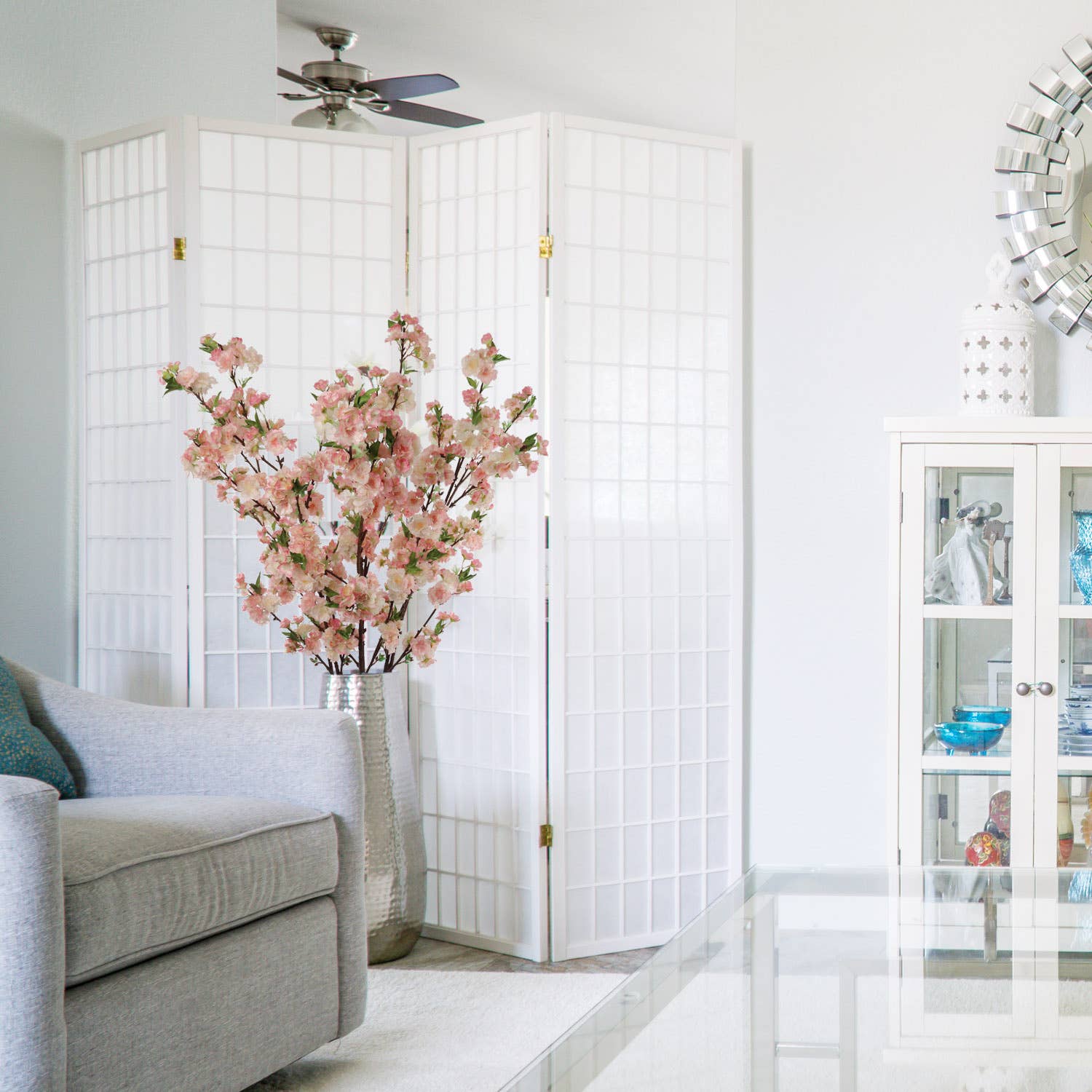 Larksilk – wholesale Konstgjorda blommor – Konstgjord 45 ”Rosa Silk Cherry Blossom Spray Inomhusdekor3