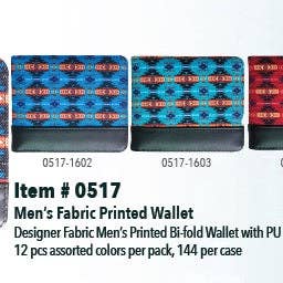 Men's Wallet - 16112 Canvas Printed for wholesale by Silicon Valley Textiles, Inc