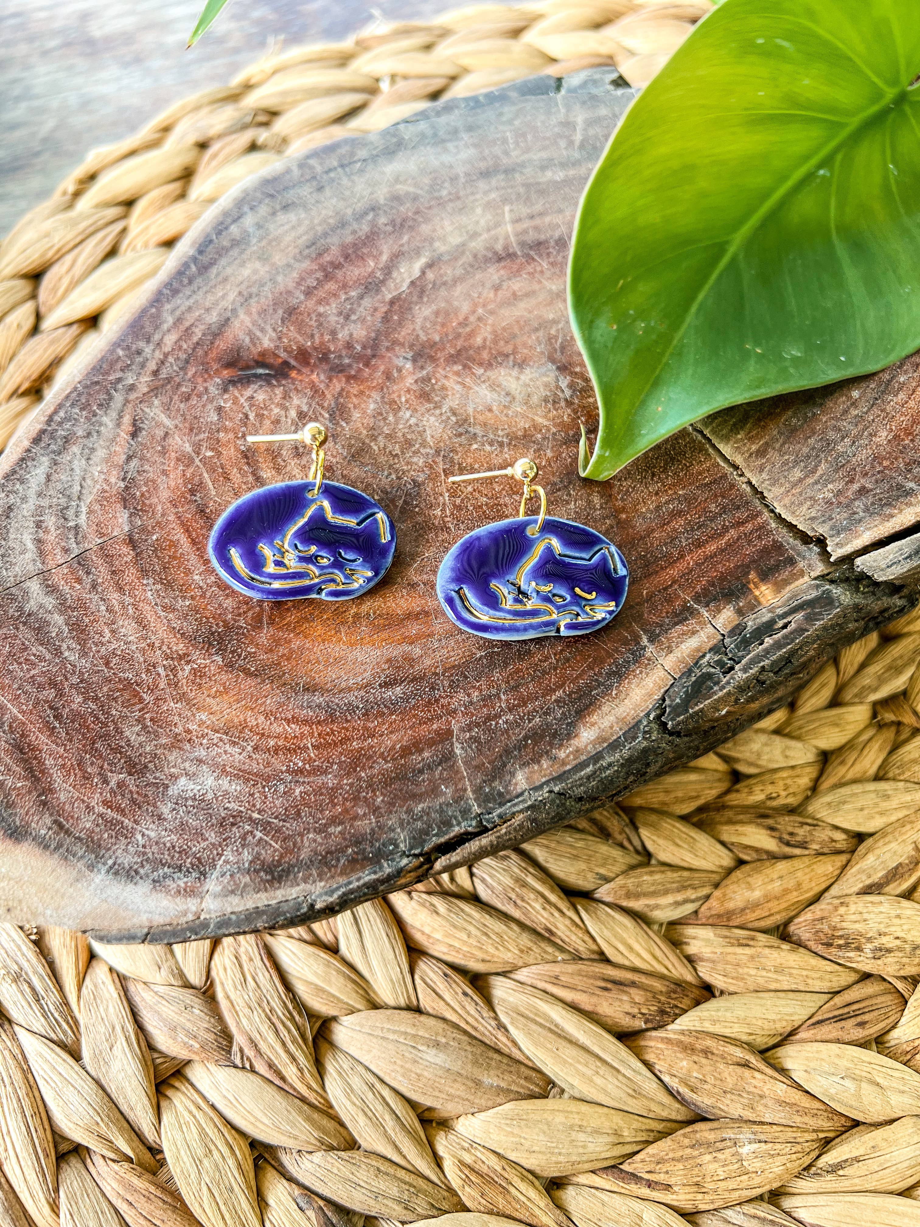 Wolf and Clay Pty Ltd - Wholesale Dangle Earrings - Cat - Porcelain Earrings0