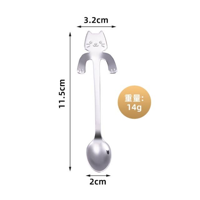 Sostraw & SmartThings - Wholesale Table Spoon (Cutlery) - Cat Spoon - For Tea, Coffee or Dessert - 4 colors7