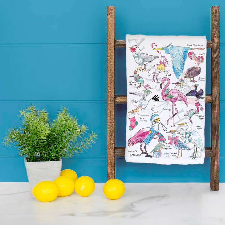 Avery's Home - Wholesale Tea Towel - Christmas Coastal Birds Holiday Kitchen Décor Tea Towel4