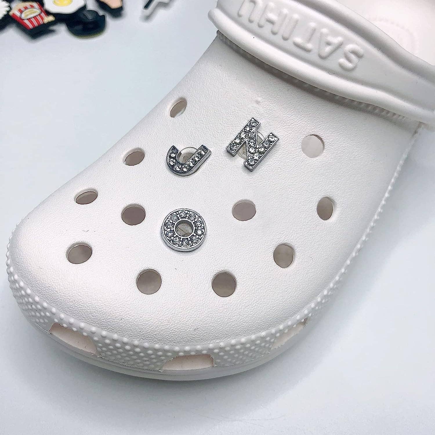 SugarQuoteMeNot LLC - Vente Accessoire pour chaussures - Charms Crocs Lettres Alphabet en Strass Argentés - Lot de 210